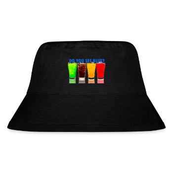 Do You See Blue? Farbige Getränke - Stanley/Stella recycelter Bucket Hat - Schwarz - Vorne