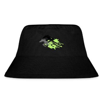 pferde - hengst - stute - fohlen - Stanley/Stella recycelter Bucket Hat - Schwarz - Vorne
