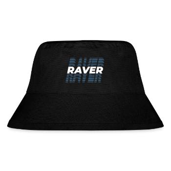 Raver Design Glitch, für DJ EDM Techno House - Stanley/Stella recycelter Bucket Hat - Schwarz - Vorne