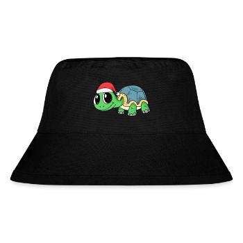 Turtle Christmas - Stanley/Stella Recycled Bucket Hat - black - Front