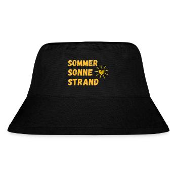 Sommer - Sonne - Strand - Endlich Urlaubszeit! - Stanley/Stella recycelter Bucket Hat - Schwarz - Vorne