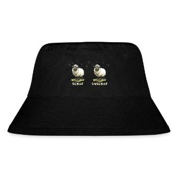Schaf - Unschaf I Witzige Illustration - Stanley/Stella recycelter Bucket Hat - Schwarz - Vorne