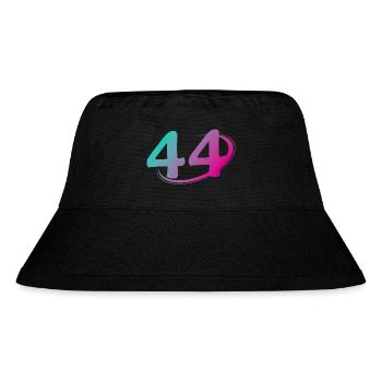Nummer 44 mehrfarbig - Stanley/Stella recycelter Bucket Hat - Schwarz - Vorne