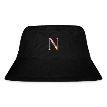 N | Monogramm | Name | Nora |Watercolor - Stanley/Stella recycelter Bucket Hat - Schwarz - Vorne
