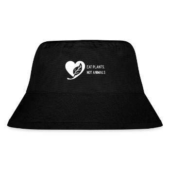 Eat plants not animals Shirt - Stanley/Stella recycelter Bucket Hat - Schwarz - Vorne