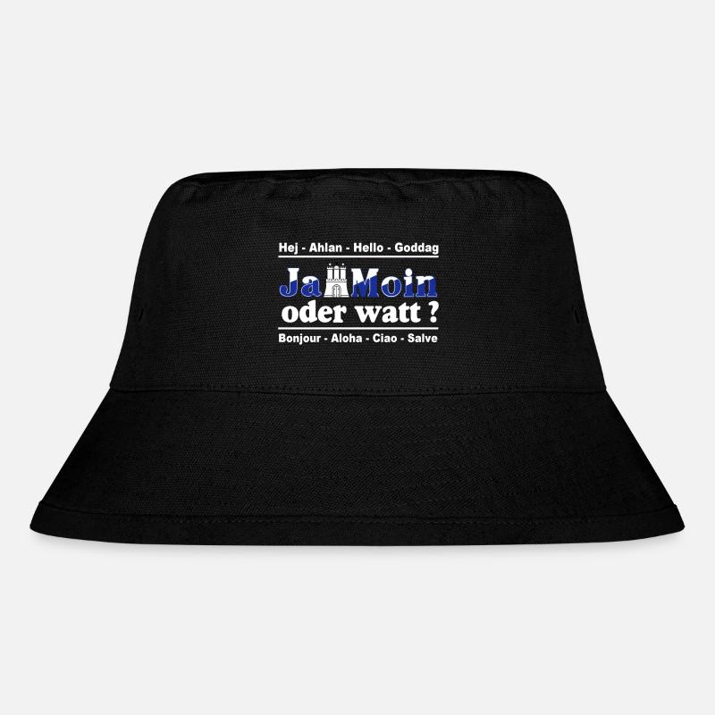 Hamburg , Tradition , Fan , Ja Moin oder watt (25) - Stanley/Stella recycelter Bucket Hat - Schwarz