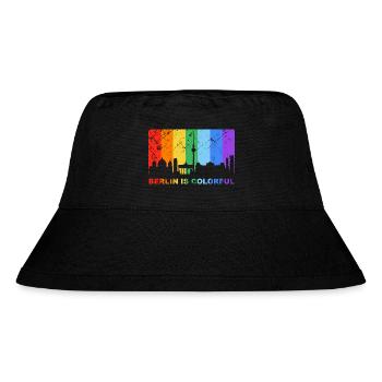 Berlin is colorful Regenbogen LGBT CSD Gay Pride - Stanley/Stella recycelter Bucket Hat - Schwarz - Vorne