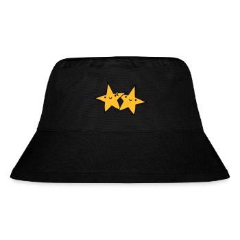 2 Sternchen Paar - Stanley/Stella recycelter Bucket Hat - Schwarz - Vorne