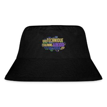 Japanische Kampfkunst Aikido Begriffe Wordcloud - Stanley/Stella recycelter Bucket Hat - Schwarz - Vorne