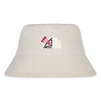 Aim Shoot Swear Repeat Dart Dartpfeil Dartscheibe - Stanley/Stella recycelter Bucket Hat - Naturweiß - Vorne