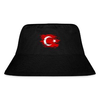 Turkey flag used - Stanley/Stella Recycled Bucket Hat - black - Front