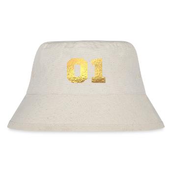 Number 1 Gold Glitter -1st Anniversary - Stanley/Stella Recycled Bucket Hat - natural - Front