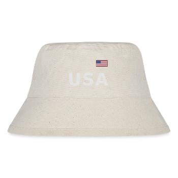 TEAM USA amerikanische Flagge Fahne über Schrift - Stanley/Stella recycelter Bucket Hat - Naturweiß - Vorne