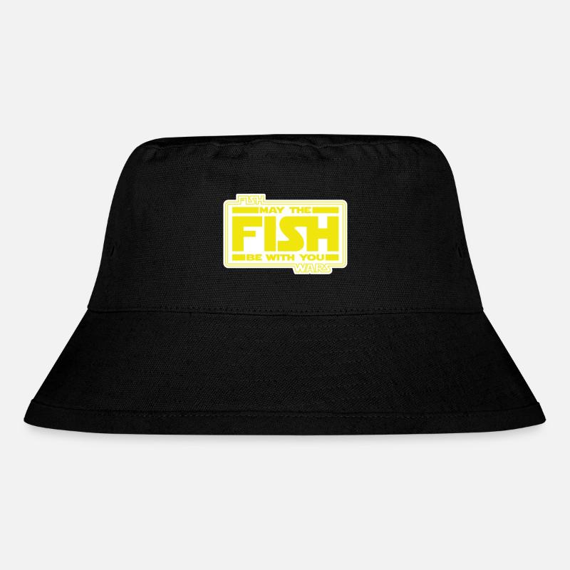 May the Fish be with YOU! (gelb/weiß) - Stanley/Stella recycelter Bucket Hat - Schwarz