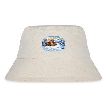 Winterliche Skihütte in den Bergen – Alpenidylle - Stanley/Stella recycelter Bucket Hat - Naturweiß - Vorne