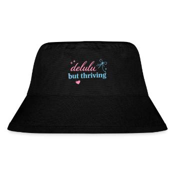 Delhu Thriving Script Logo - Stanley/Stella recycelter Bucket Hat - Schwarz - Vorne