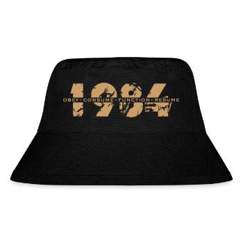 1984 Rhyme Proverbs- Obey, Consume, Repeat - Stanley/Stella Recycled Bucket Hat - black - Front
