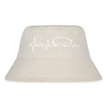 Nashorn Herzschlag Rhino Herzfrequenz Afrika EKG - Stanley/Stella recycelter Bucket Hat - Naturweiß - Vorne