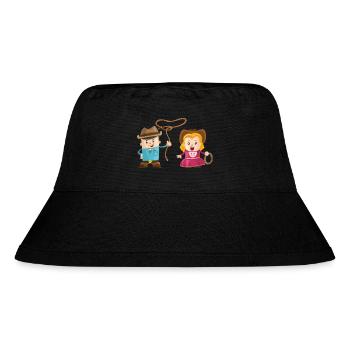 Cowboy with girl - Stanley/Stella Recycled Bucket Hat - black - Front
