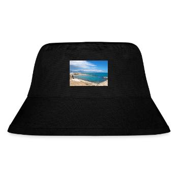 Beach in Antibes Côte d'Azur France Poster - Stanley/Stella Recycled Bucket Hat - black - Front