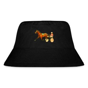 Traber Trabrennen Pferderennen - Stanley/Stella recycelter Bucket Hat - Schwarz - Vorne