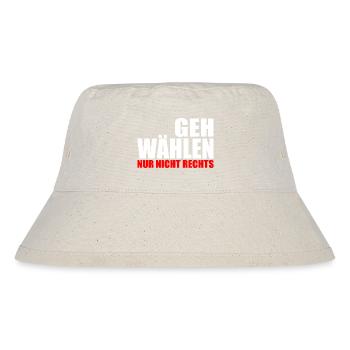 Geh wählen - Stanley/Stella recycelter Bucket Hat - Naturweiß - Vorne