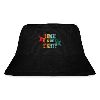 Lustiges Dart Darts Shirt - ONE HUNDRED EIGHTY Ret - Stanley/Stella recycelter Bucket Hat - Schwarz - Vorne