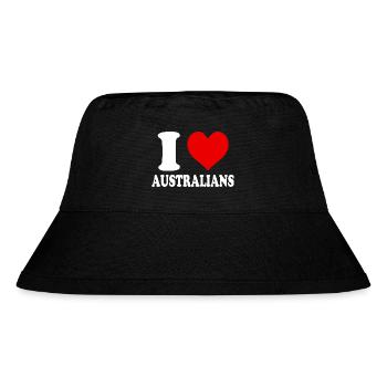 Ich liebe das Herz der Australier, lustig, witzig - Stanley/Stella recycelter Bucket Hat - Schwarz - Vorne