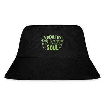 A Healthy Body is a Home - Stanley/Stella recycelter Bucket Hat - Schwarz - Vorne