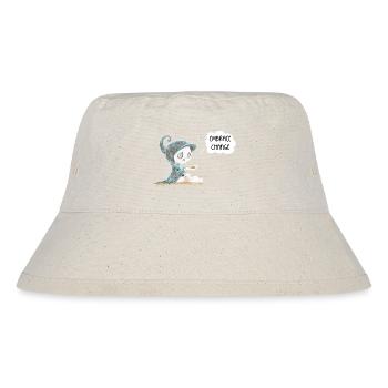 Skelett Hält Pflanze Hoffnung Entstehung Spruch - Stanley/Stella recycelter Bucket Hat - Naturweiß - Vorne