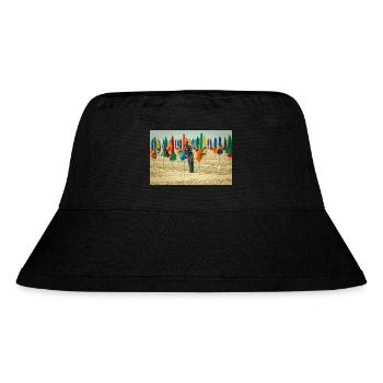 on the beach - Stanley/Stella Recycled Bucket Hat - black - Front
