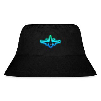 Flugzeug Flieger Kinder Herren Pilot Jungen - Stanley/Stella recycelter Bucket Hat - Schwarz - Vorne