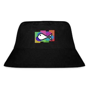 FISCH. GEDÄCHTNIS. SARDINE. APRILSCHERZ. MEER - Stanley/Stella recycelter Bucket Hat - Schwarz - Vorne