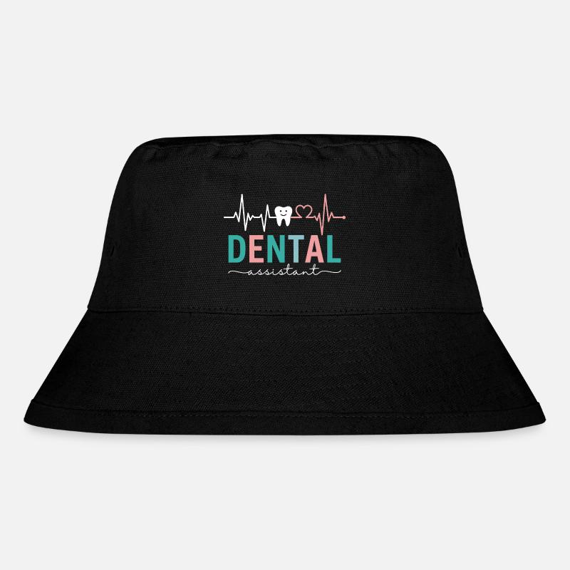 Heartbeat Dental Assistant Dentist - Stanley/Stella Recycled Bucket Hat - black