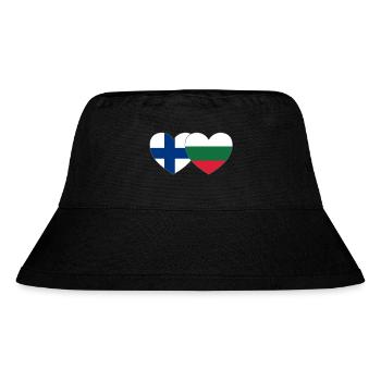 Finland Bulgaria Flag Heart - Stanley/Stella Recycled Bucket Hat - black - Front