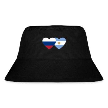 Russland Argentinien Flagge Herz - Stanley/Stella recycelter Bucket Hat - Schwarz - Vorne