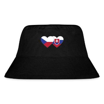Tschechien Slowakei Flagge Herz - Stanley/Stella recycelter Bucket Hat - Schwarz - Vorne