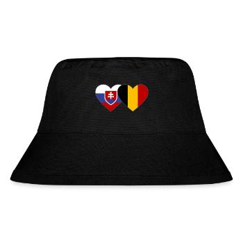 Slowakei Belgien Flagge Herz - Stanley/Stella recycelter Bucket Hat - Schwarz - Vorne