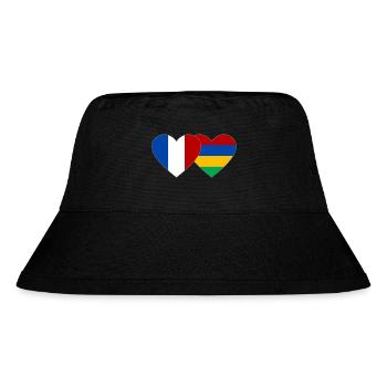 France Mauritius Flag Heart - Stanley/Stella Recycled Bucket Hat - black - Front
