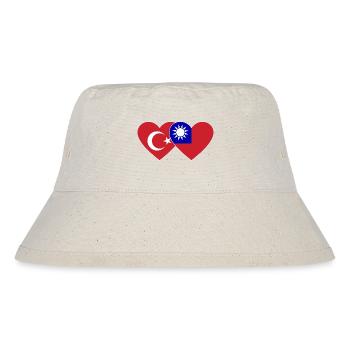 Türkiye Taiwan Flag Heart - Stanley/Stella Recycled Bucket Hat - natural - Front