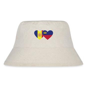 Andorra Liechtenstein Flag Heart - Stanley/Stella Recycled Bucket Hat - natural - Front