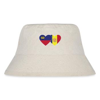 Lichtenstein Andorra Flag Heart - Stanley/Stella Recycled Bucket Hat - natural - Front