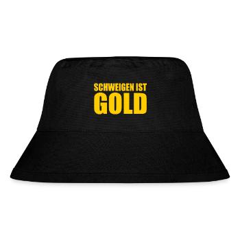 schweigen ist gold - Stanley/Stella recycelter Bucket Hat - Schwarz - Vorne