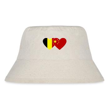 Belgium China Heart Flag - Stanley/Stella Recycled Bucket Hat - natural - Front