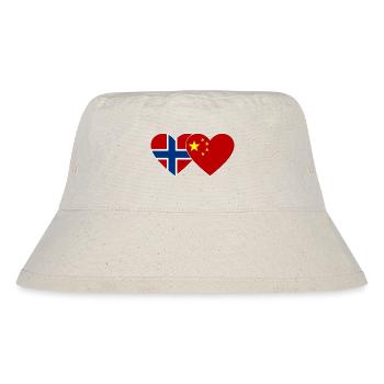 Norway China Heart Flag - Stanley/Stella Recycled Bucket Hat - natural - Front