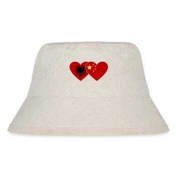 Albania China Heart Flag - Stanley/Stella Recycled Bucket Hat - natural - Front
