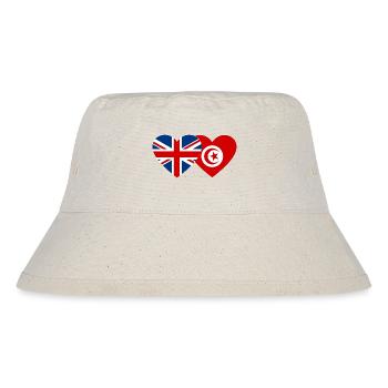 Great Britain Tunisia Flag Heart - Stanley/Stella Recycled Bucket Hat - natural - Front