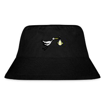 Storch + Baby 3 - Stanley/Stella recycelter Bucket Hat - Schwarz - Vorne