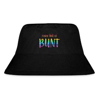 Meine Welt ist bunt - Regenbogen -fröhlich - Stanley/Stella recycelter Bucket Hat - Schwarz - Vorne