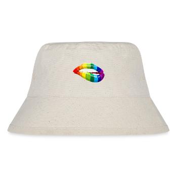 Rainbow Lips - LGBT Homosexuality Love Mouth - Stanley/Stella Recycled Bucket Hat - natural - Front